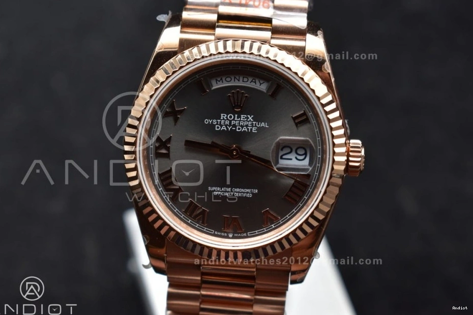 Roman QF Weight) President Grey Dial Best V5 Bracelet Edition vr3255 36 on RG Steel 904L DayDate (Gain 0514